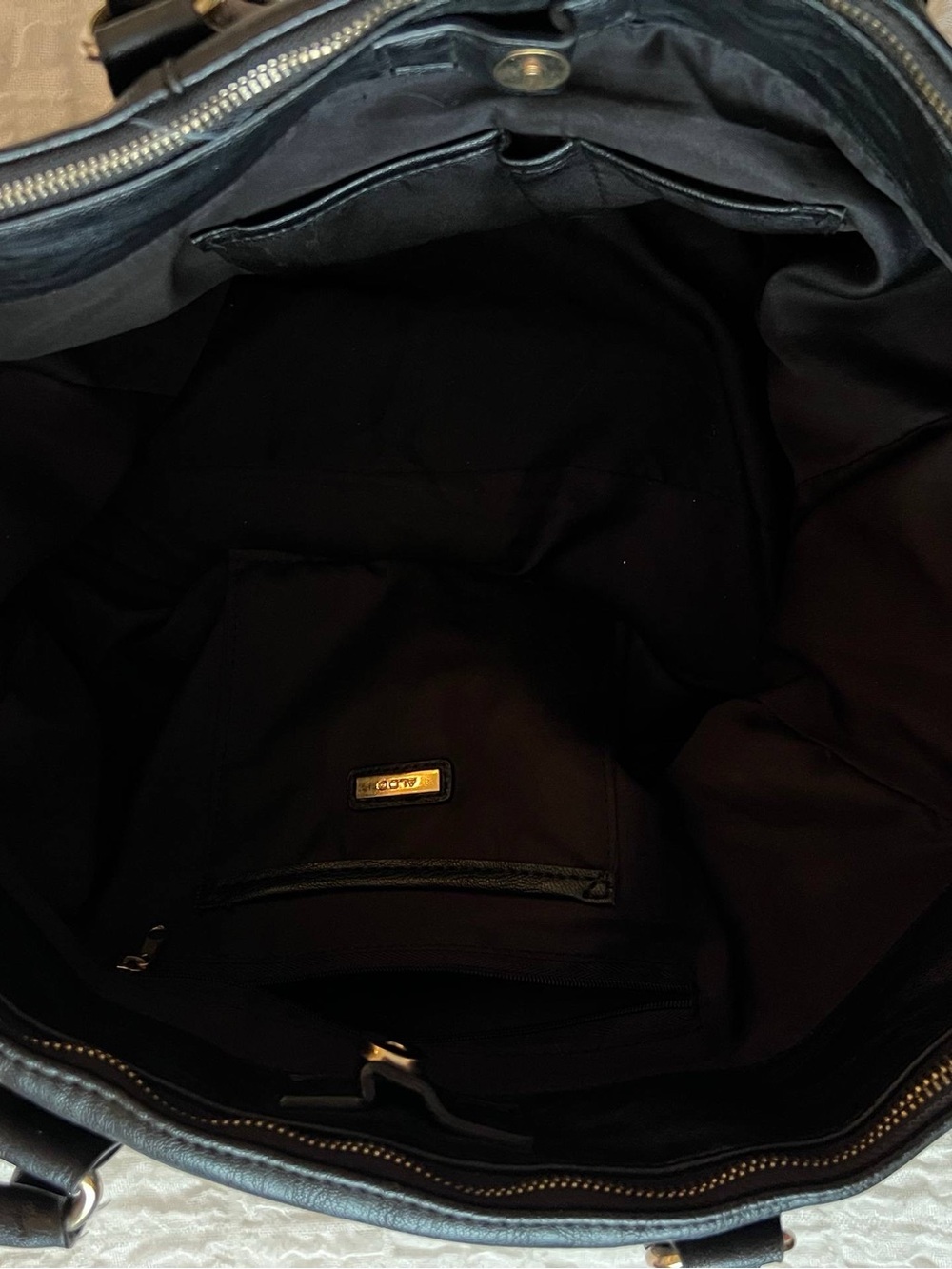 Aldo Black Tote with Gold Hardware - Picture 5 of 8
